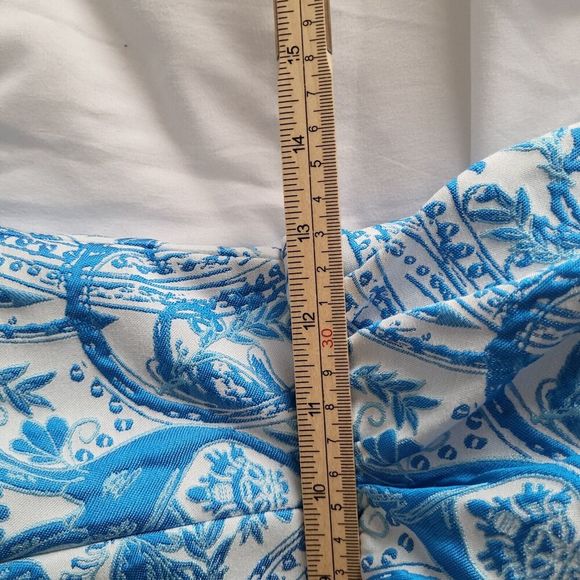 Mestiza New York Poco Poof Tapestry Mini A-Line Dress Blue Pockets Sz 2 - Picture 15 of 16